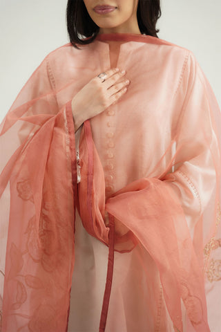 1 Piece Organza Embroidered Dupatta (FD0109)