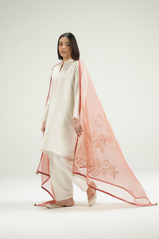 1 Piece Organza Embroidered Dupatta (FD0109)