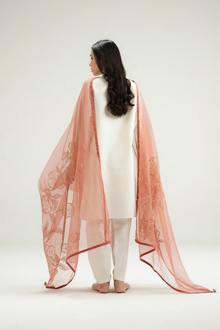 1 Piece Organza Embroidered Dupatta (FD0109)