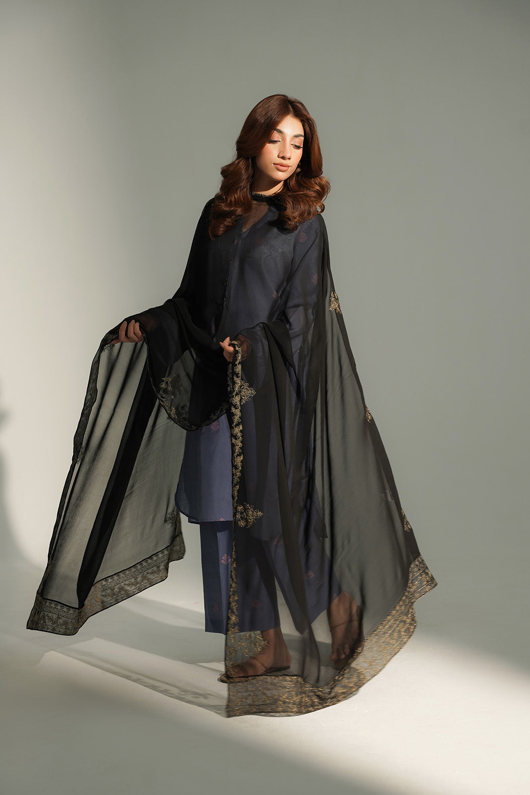 1 Piece Chiffon Embroidered Dupatta (FD0110)