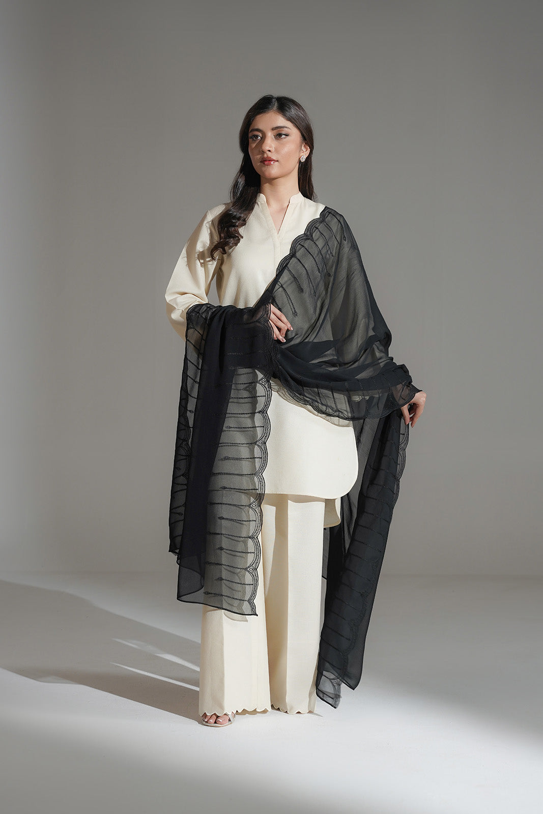 1 Piece Chiffon Embroidered Dupatta (FD0119)