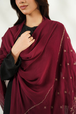 1 Piece Chiffon Embroidered Dupatta (FD0142)