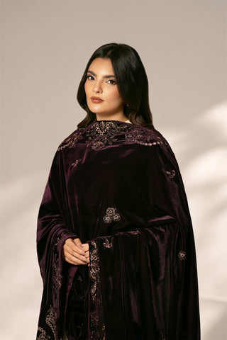 1 Piece Micro Velvet Embroidered Shawls (FG0001)