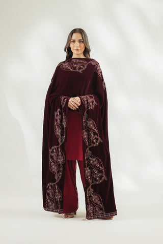 1 Piece Velvet Embroidered Shawl (FG0007)