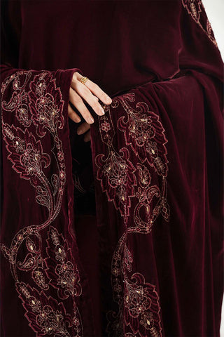1 Piece Velvet Embroidered Shawl (FG0007)