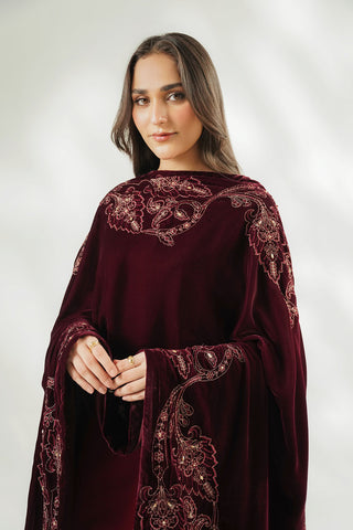 1 Piece Velvet Embroidered Shawl (FG0007)