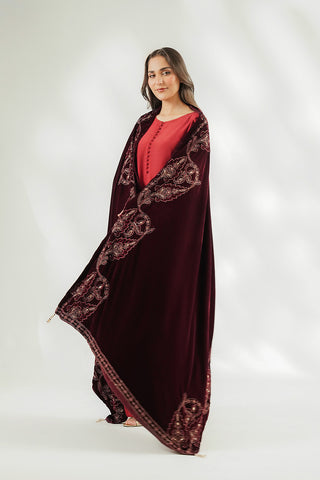1 Piece Velvet Embroidered Shawl (FG0007)