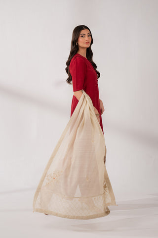 1 Piece Khadi Net Embroidered Shawls (FH0011)