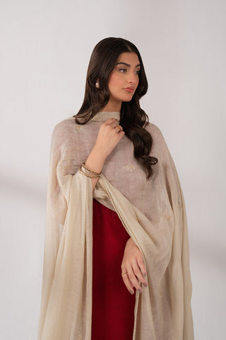 1 Piece Khadi Net Embroidered Shawls (FH0011)