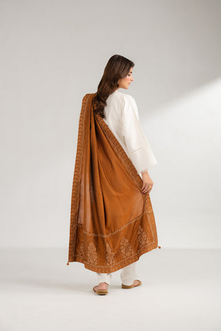 1 Piece Cotton Silk Embroidered Shawls (FH0014)