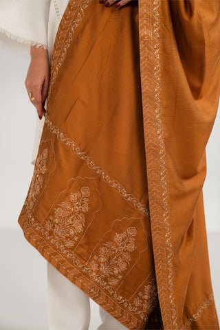 1 Piece Cotton Silk Embroidered Shawls (FH0014)