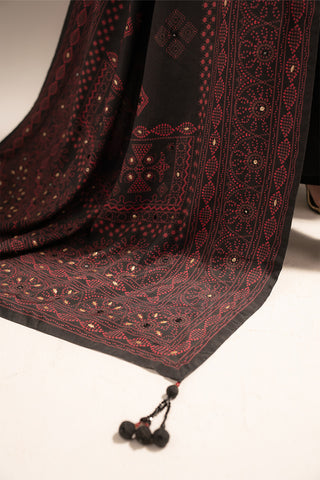 1 Piece Raw Silk Embroidered Shawls (FH0016)