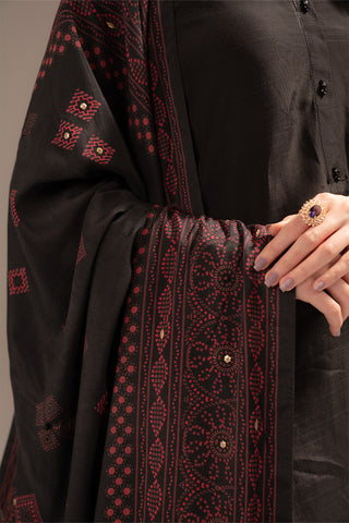 1 Piece Raw Silk Embroidered Shawls (FH0016)