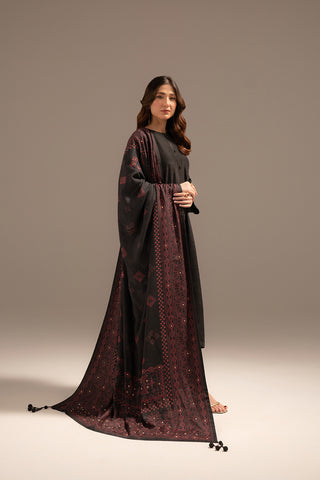 1 Piece Raw Silk Embroidered Shawls (FH0016)