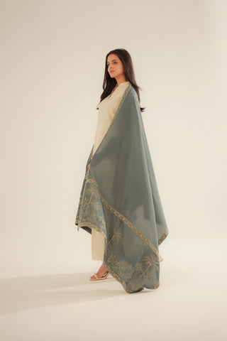 1 Piece Cotton Silk Embroidered Shawls (FH0019)