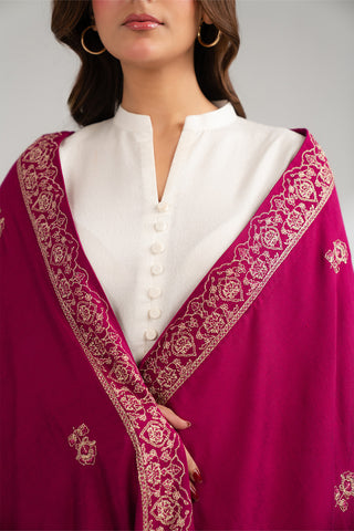 1 Piece Cotton Silk Embroidered Shawls (FH0021)