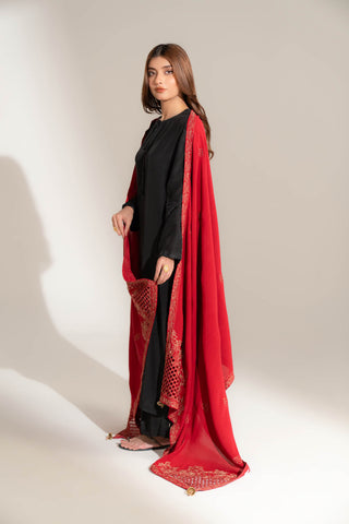 1 Piece Raw Silk Embroidered Shawl (FH0024)