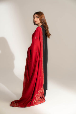 1 Piece Raw Silk Embroidered Shawl (FH0024)