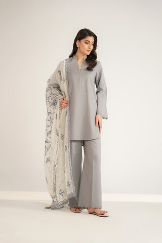 1 Piece Khaddi Net Embroidered Shawl (FH0025)