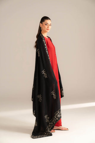 1 Piece Resham Cotton Embroidered Shawl (FH0026)