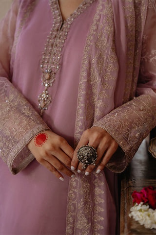 3 Piece Organza Embroidered Suit (FL0003)