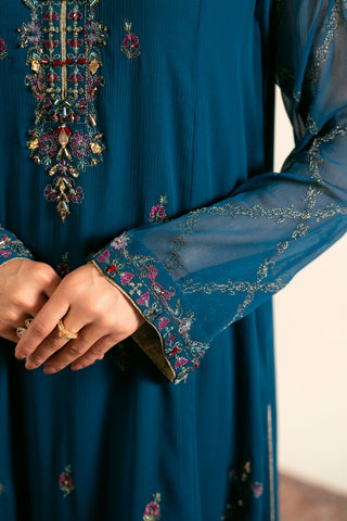 3 Piece  Chiffon Embroidered Suit (FL0016)