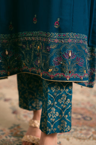 3 Piece  Chiffon Embroidered Suit (FL0016)