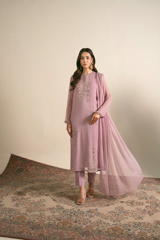 3 Piece  Chiffon Embroidered Suit (FL0017)