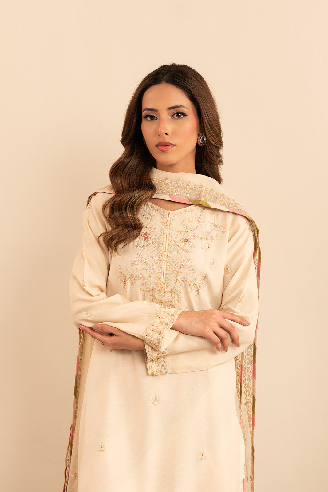 3 Piece  Silk Embroidered (FL0019)