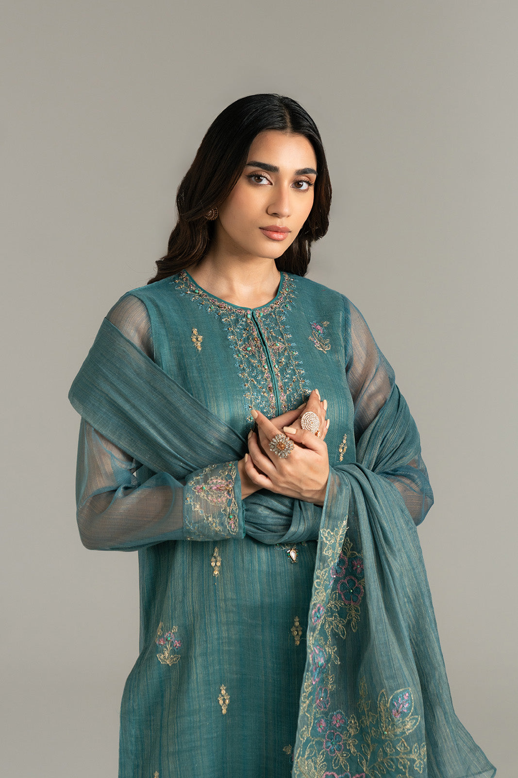 3 Piece Net Embroidered (FL0020)
