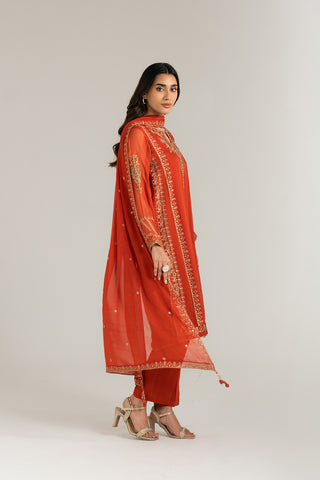 3 Piece Chiffon Embroidered Suit (FL0023)