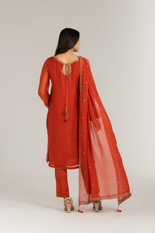 3 Piece Chiffon Embroidered Suit (FL0023)