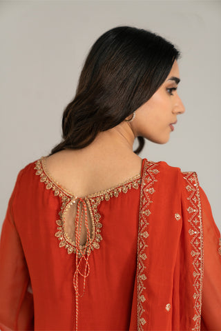 3 Piece Chiffon Embroidered Suit (FL0023)