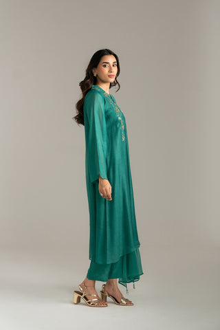 3 Piece Khaddi Net Embroidered Suit (FL0026)
