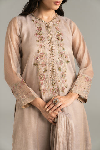 3 Piece Badla Zari Embroidered Suit (FL0027)