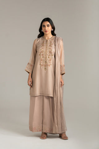 3 Piece Badla Zari Embroidered Suit (FL0027)