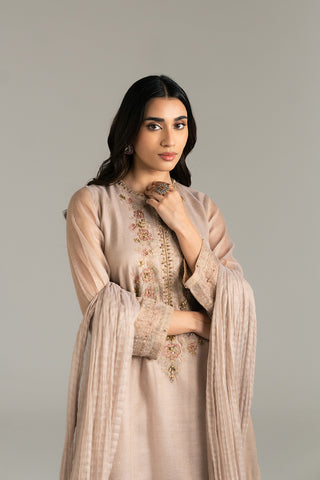 3 Piece Badla Zari Embroidered Suit (FL0027)