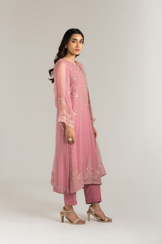 3 Piece Chiffon Embroidered Suit (FL0030)