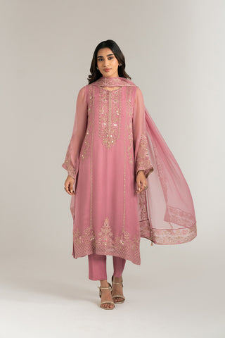 3 Piece Chiffon Embroidered Suit (FL0030)