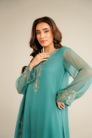 3 Piece Chiffon Embroidered Suit (FL0035)