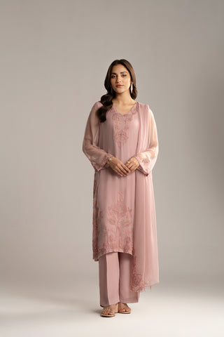 3 Piece Chiffon Embroidered Suit (FL0037)