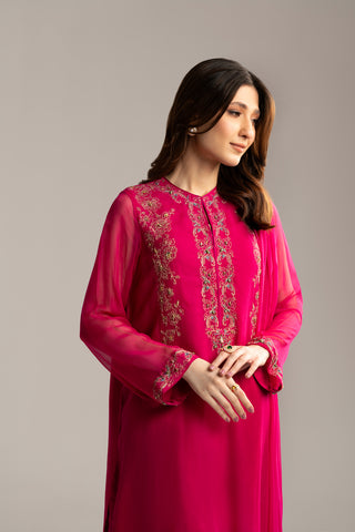 3 Piece Chiffon Embroidered Suit (FL0039)
