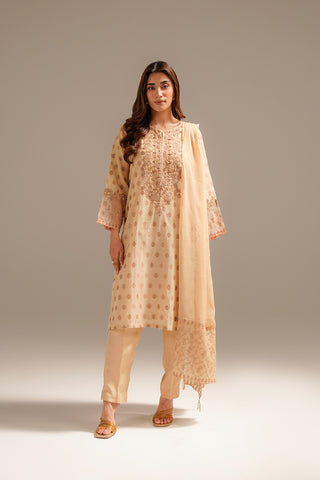 3 Piece Masoori Jacquard Embroidered (FL0058)