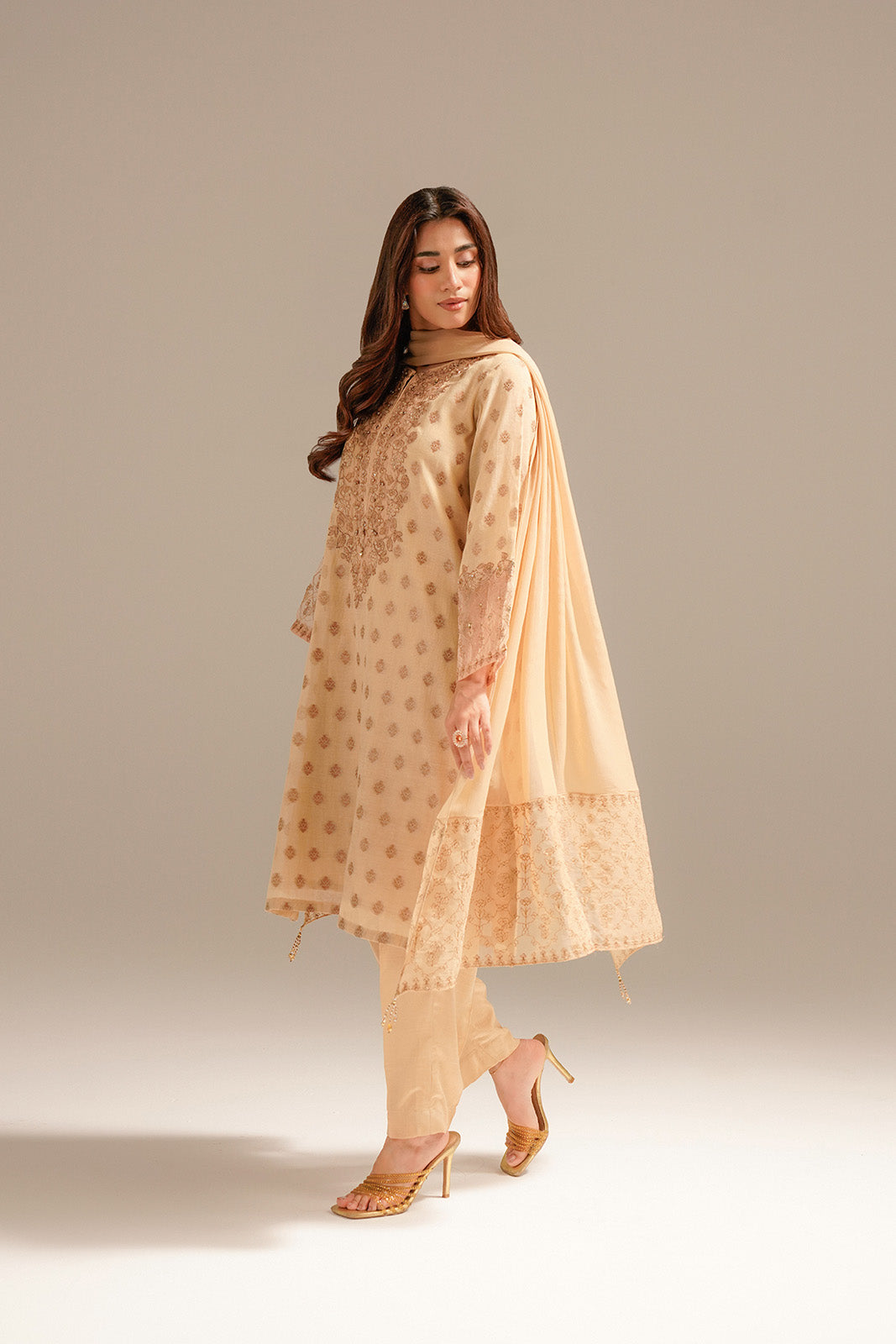 3 Piece Masoori Jacquard Embroidered (FL0058)