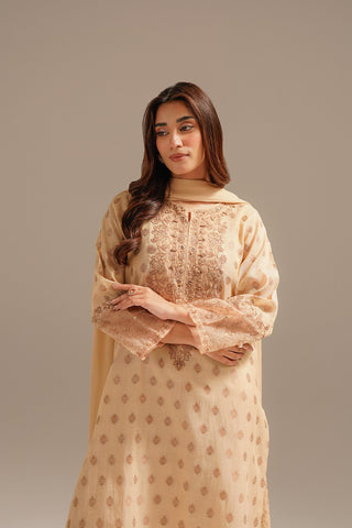3 Piece Masoori Jacquard Embroidered (FL0058)