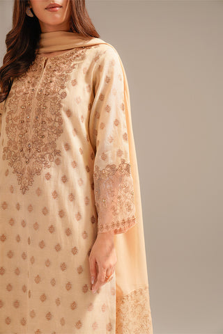3 Piece Masoori Jacquard Embroidered (FL0058)