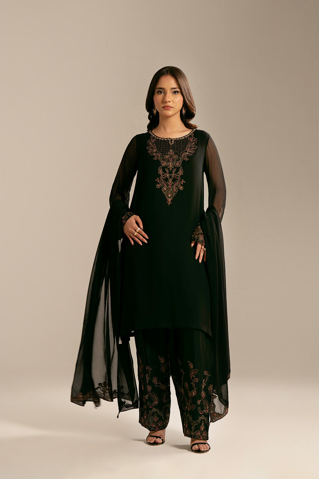 3 Piece Chiffon Embroidered (FL0061)