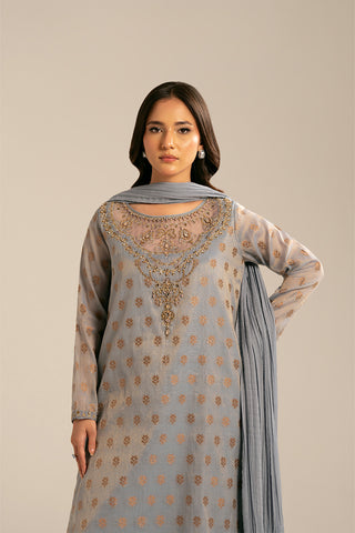 3 Piece Masoori Jacquard Embroidered (FL0062)