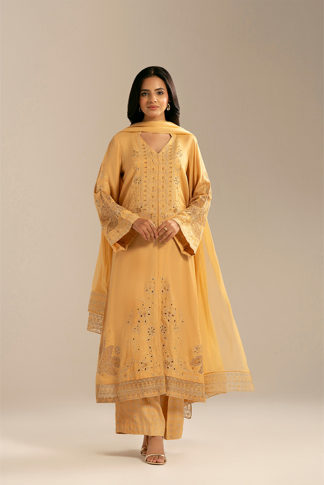3 Piece Raw Silk Embroidered (FL0064)