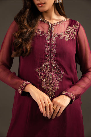 2 Piece Chiffon Embroidered (FL0065)